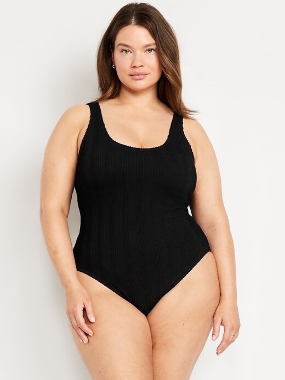 NWT Old Navy Ribbed One-Piece Swimsuit Black Plus Size 2X
